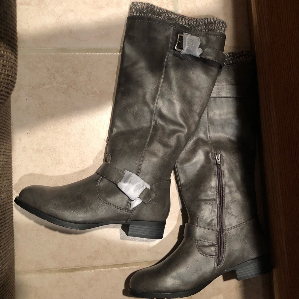 Dark gray boots
